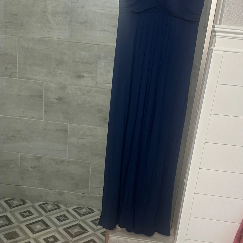 Women's Navy V-Neck Maxi Dress - Picture 2 of 2